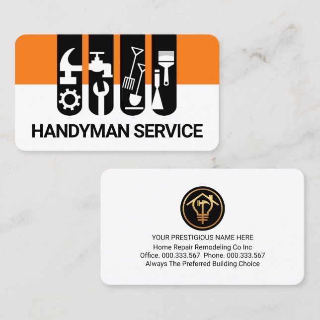 Handyman Tools Tab Home Repairs Business Card (Front/Back)
