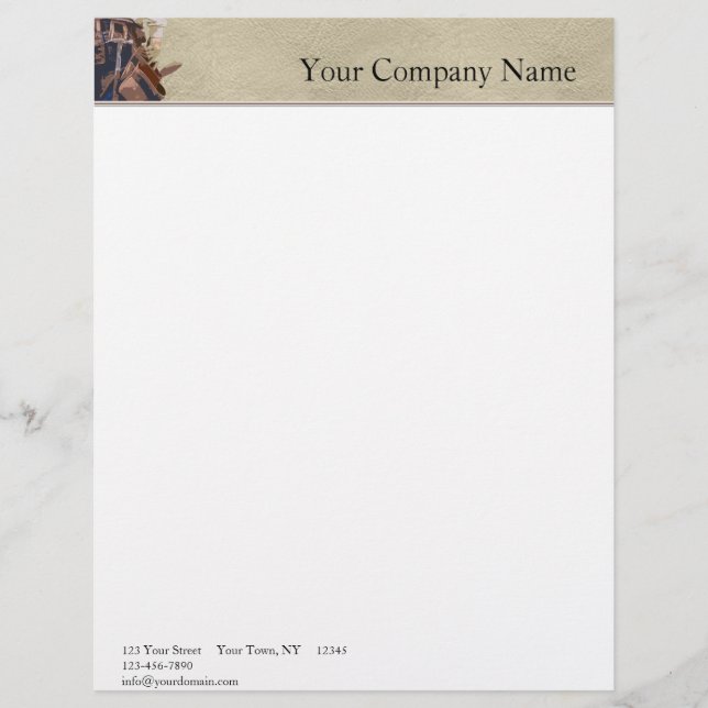 Handyman Tools Watercolor Personalised Letterhead (Front)