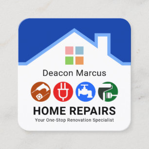 Handyman Tools Window Rooftop Frame Square Business Card