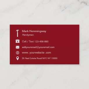 Handyman Unique Businesscards Business Card