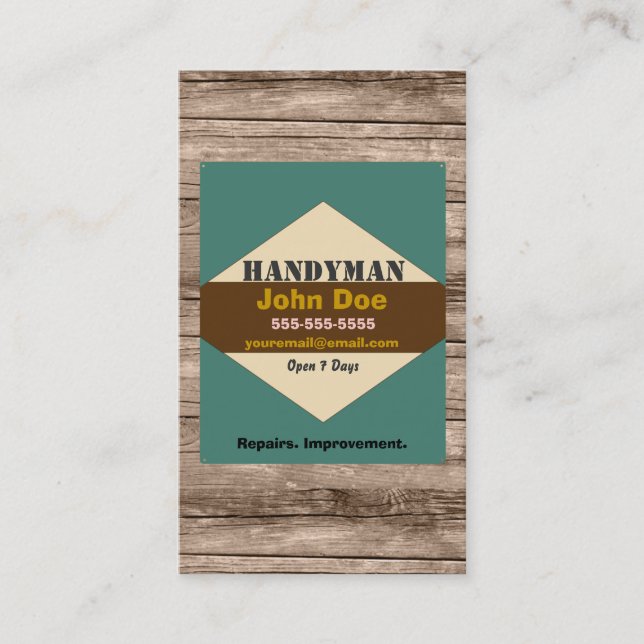 Handyman Vintage Business Card (Front)