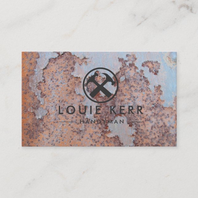 Handyman Vintage Rusty Metal  Business Card (Front)