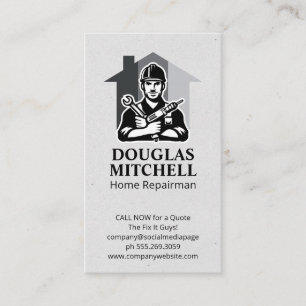 Handyman with Hand Tools   Home Repairs Business Card