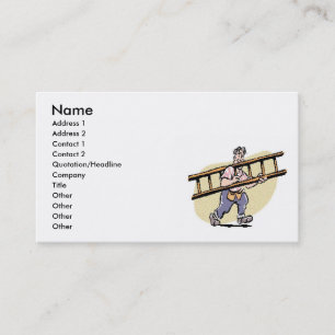 Handyman With Ladder Business Card