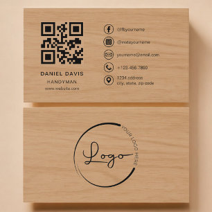 Handyman Wood Professional QR Code Business Card