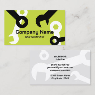 Handyman wrench tool logo business card template