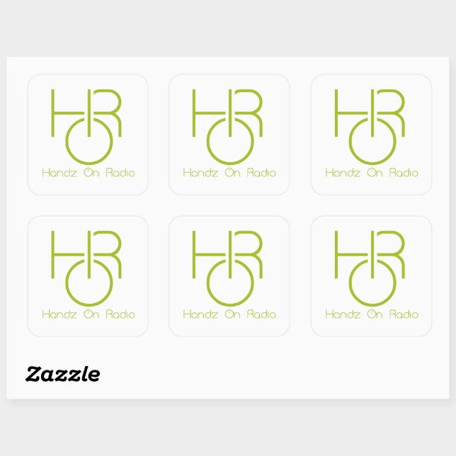 Handz On Radio Green Sticker with Logo (Sheet)