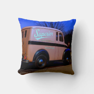 HANFORD AT DUSK. SUPERIOR DAIRY DELIVERY TRUCK. CUSHION