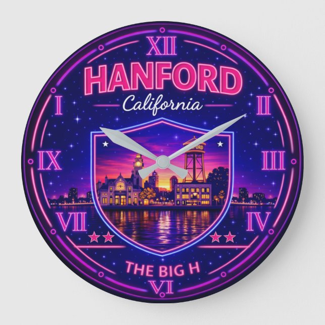 Hanford California Historic Downtown  Large Clock (Front)