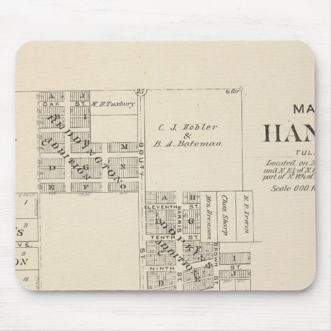 Hanford, Tulare County Mouse Mat (Front)