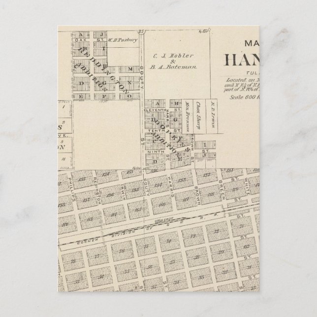 Hanford, Tulare County Postcard (Front)