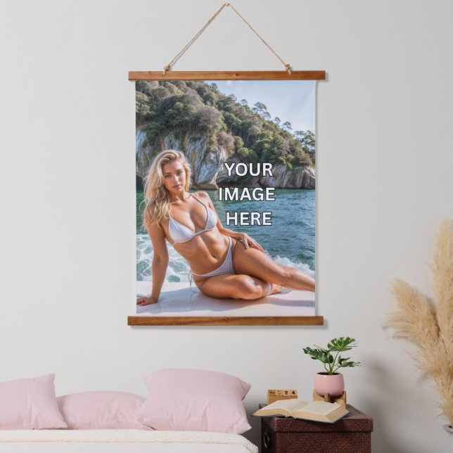 HANG! 🖼️ Custom Tapestry with Wood Top Display (Bedroom)