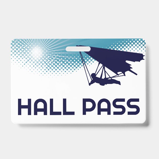 Hang  glide Teacher Hall Pass  ID Badge (Front)