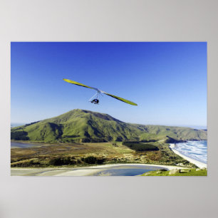 Hang Glider, Otago Peninsula, near Dunedin, Poster
