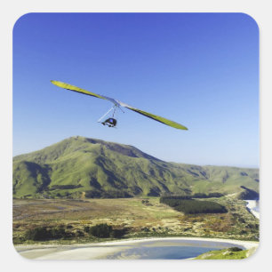 Hang Glider, Otago Peninsula, near Dunedin, Square Sticker