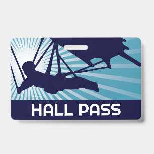 Hang Glider Teacher Hall Pass  ID Badge