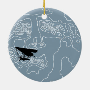 hang gliding by moonlight ceramic tree decoration