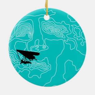 hang gliding by moonlight ceramic tree decoration