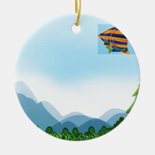 Hang gliding ceramic tree decoration
