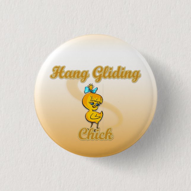 Hang Gliding Chick 3 Cm Round Badge (Front)
