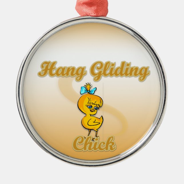 Hang Gliding Chick Metal Tree Decoration (Front)