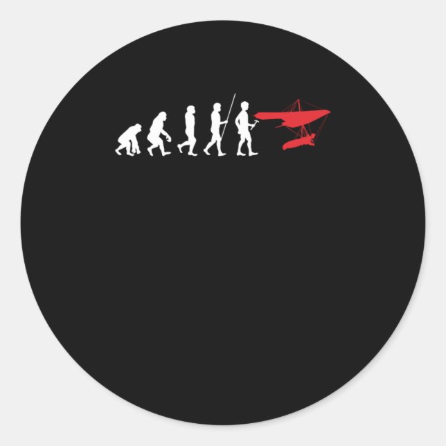 Hang Gliding Evolution Hang Glider Extreme Sports  Classic Round Sticker (Front)