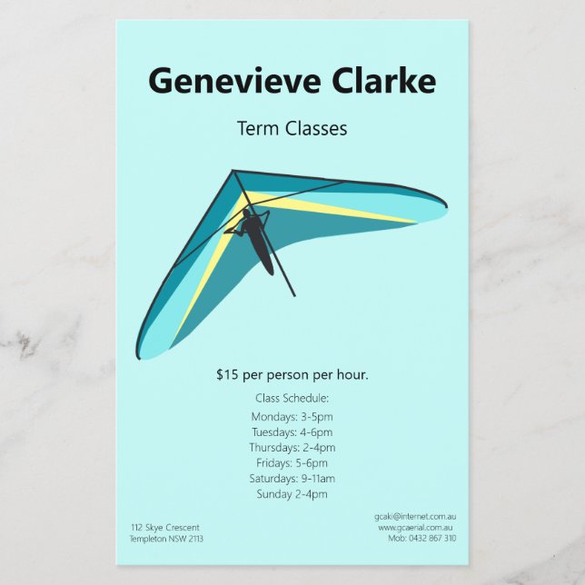 Hang Gliding Flyer (Front)