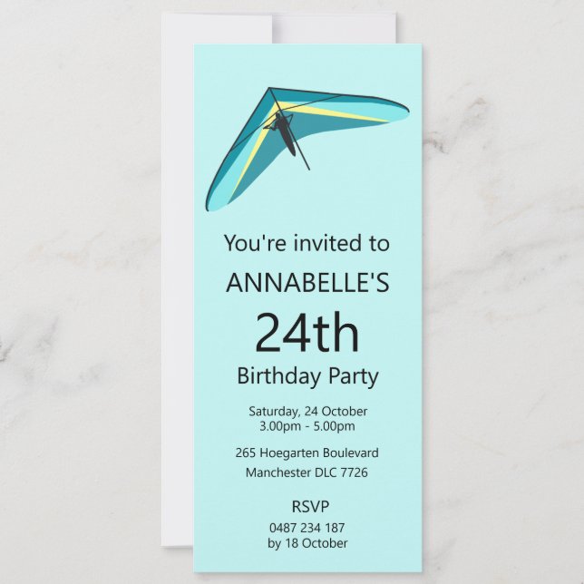 Hang Gliding Invitation (Front)