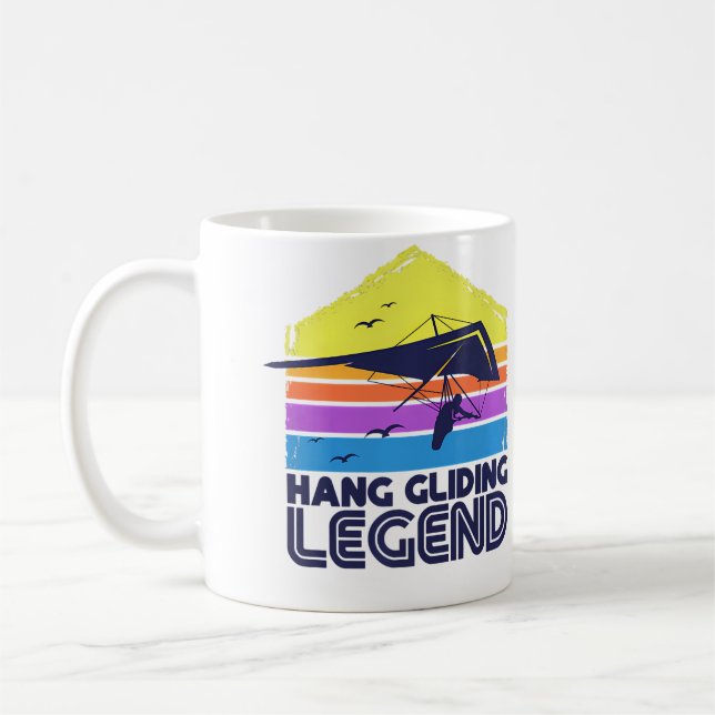 Hang Gliding Legend Tropical Style Retro Sunset Coffee Mug (Left)