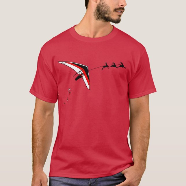 Hang-Gliding Santa Christmas  T-Shirt (Front)