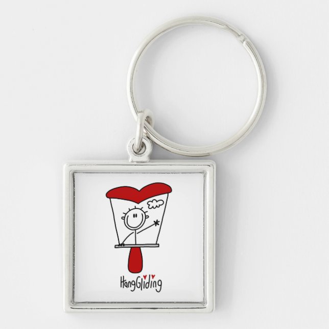 Hang Gliding Stick Figure Key Ring (Front)