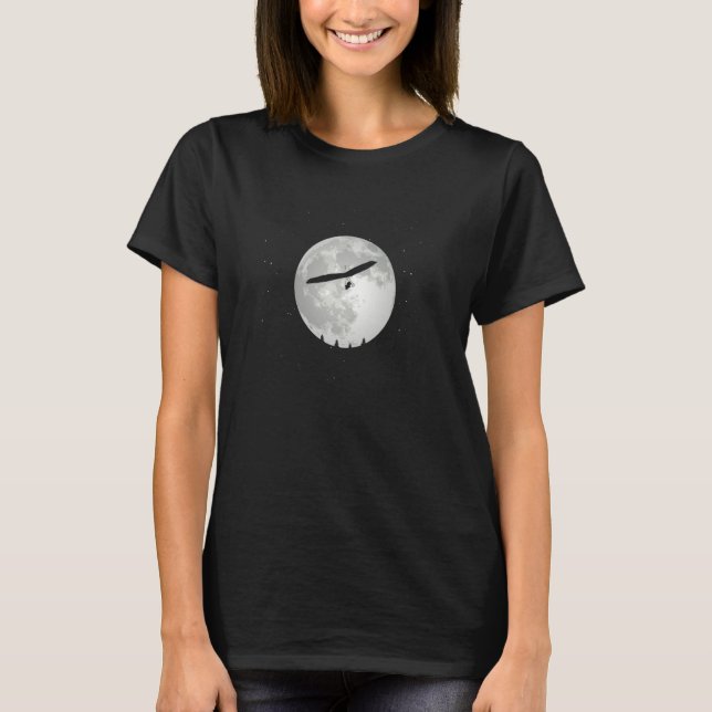 Hang Gliding Under Moon Hang Glider T-Shirt (Front)