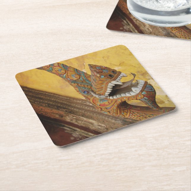 Hang Hod ... Naga in Vientiane, Laos Square Paper Coaster (Angled)