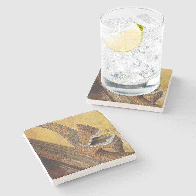 Hang Hod ... Naga in Vientiane, Laos Stone Coaster (Side)