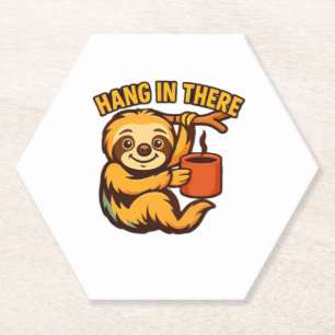 Hang in there baby sloth Classic T-Shirt Paper Coaster
