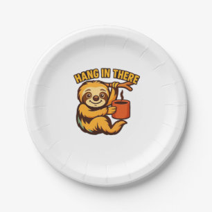 Hang in there baby sloth Classic T-Shirt Paper Plate
