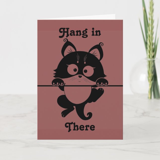 Hang in There Cat Greeting Card (Front)