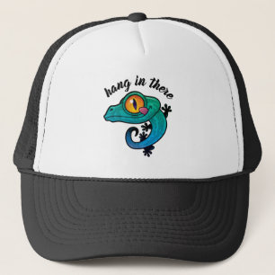Hang In There Colorful Gecko Trucker Hat