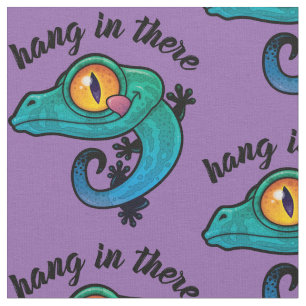 Hang In There Colourful Gecko Fabric