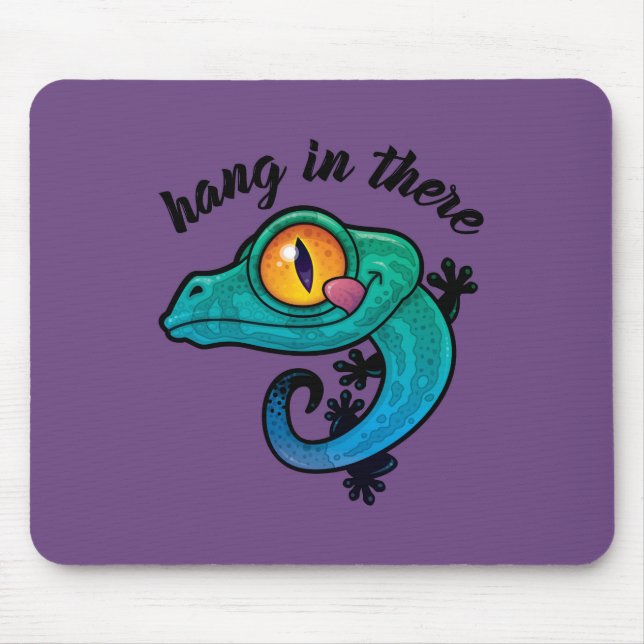 Hang In There Colourful Gecko Mouse Mat (Front)