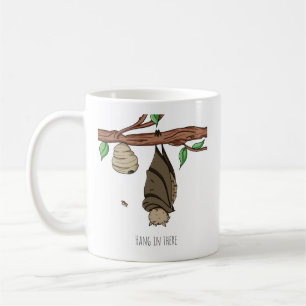 Hang in There Cute Bat Sleeping Personalised Coffee Mug