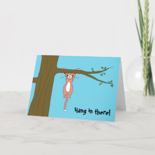 Hang in There Greeting Card w/ Marshmallow the Cat