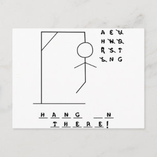 "Hang In There!" Hangman Game Postcard