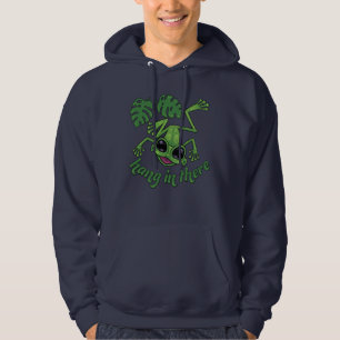 Hang In There Happy Green Tree Frog Hoodie
