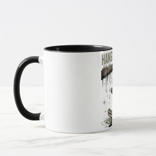 Hang In There It Gets Worse – Funny Frog & Crocodi Mug (Left)