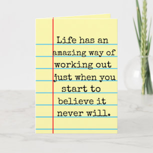 "Hang in There. It'll Work Out" Legal Pad Card