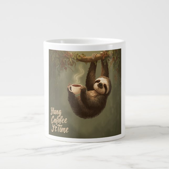 Hang in There, It's Coffee Time Large Coffee Mug (Front)