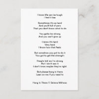 "Hang In There" Poem