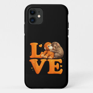 Hang in There Punch Monkey Cute Baby Macaque iPhone 11 Case