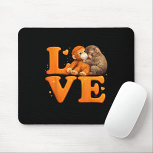 Hang in There Punch Monkey Cute Baby Macaque Mouse Mat